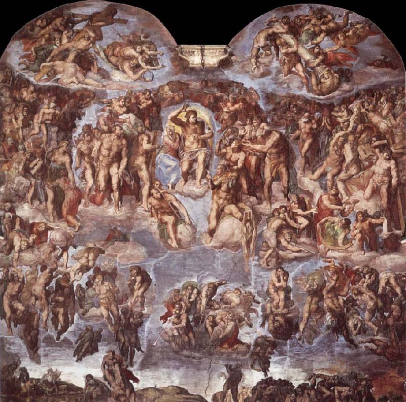 Michelangelo Buonarroti Extreme judgement  Sistine Chapel vastvagg oil painting picture